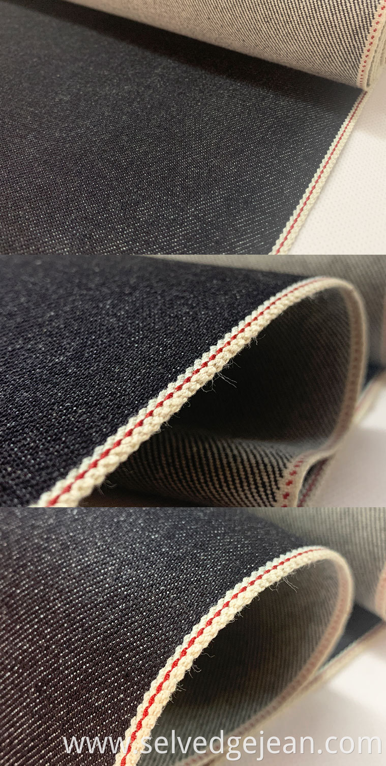 free samples premium jean fabric roll japanese selvedge 100% organic cotton indigo denim fabric jeans raw material stocklot